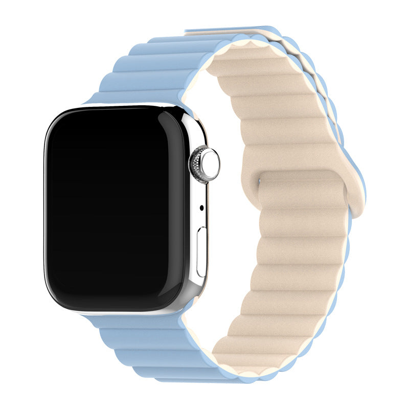 Two-color Silicone Magnetic Back Ring Buckle Watch Band