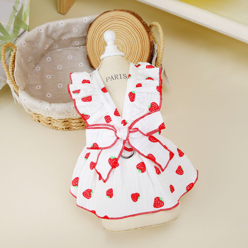 Vestido de Princesa Floral para Cão Primavera e Verão
