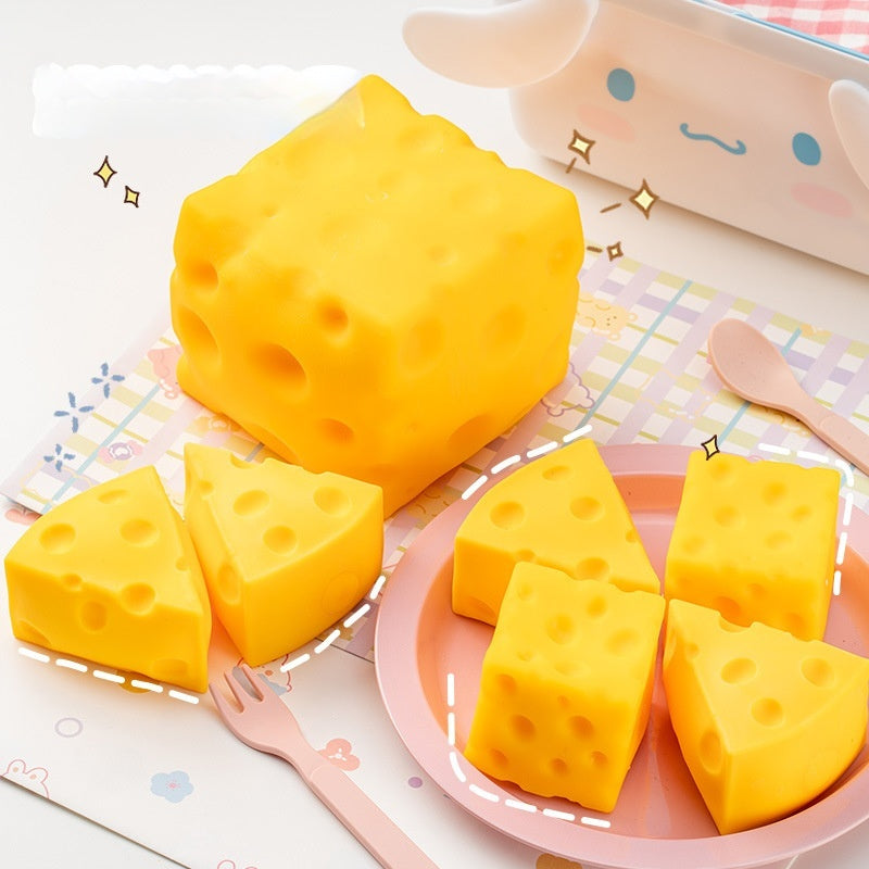 Same-style Cheese-shaped Stress-relief Squeeze Toy