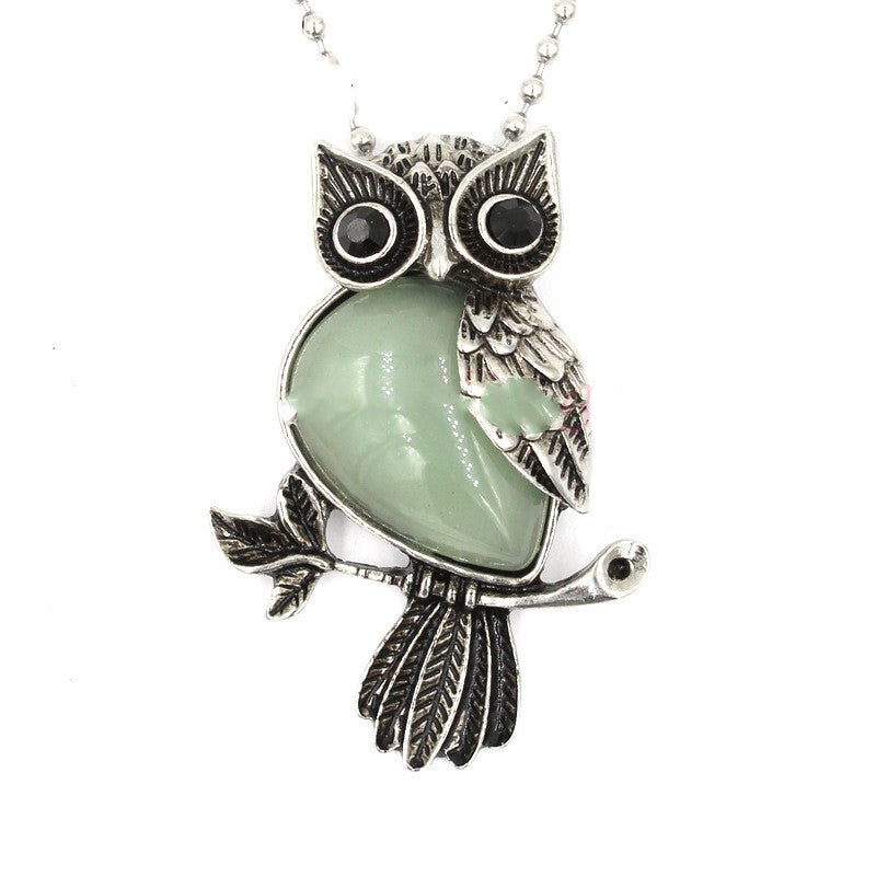 Natural Crystal Vintage Owl Pendant Pendant