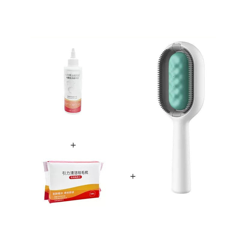 Escova de Higienização para Animais de Estimação, Pente de Remoção de Nós para Cães e Gatos, Escova para Remover Pelos Soltos e Pêlo Morto com Depósito, Acessórios de Limpeza para Animais