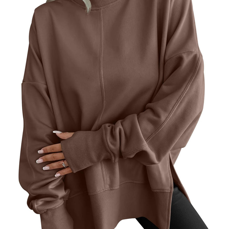 Fashion Casual Round Neck Pullover Loose Sports Long-sleeved Sweater