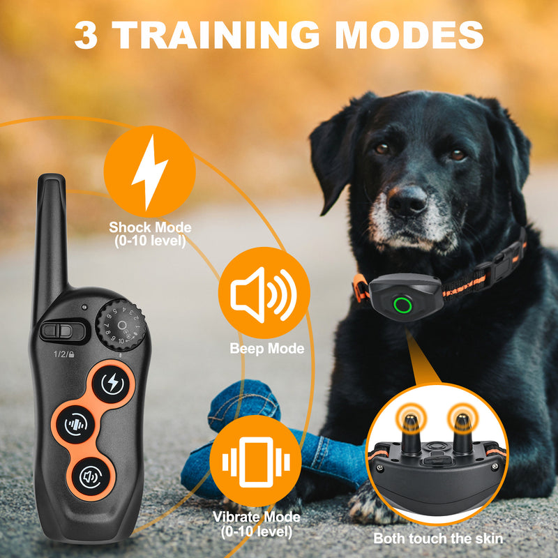 Hunde-Trainingshalsband mit 600 m Fernbedienung, Antibell-Funktion, wasserdicht