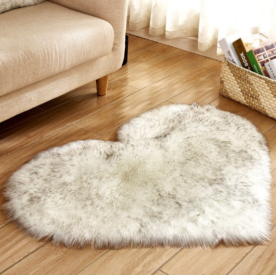 Tapete felpudo em forma de coração, antiderrapante, carpete macio, tapete de chão, manta, almofada de sofá, apoio para pés, tapetes para sala de estar, decoração de casa