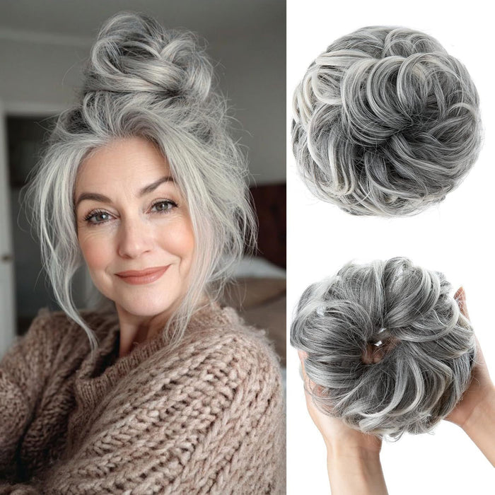 High-temperature Silk Hair Tie Womens Bun Elastic Hairband Voluminous Natural Curls