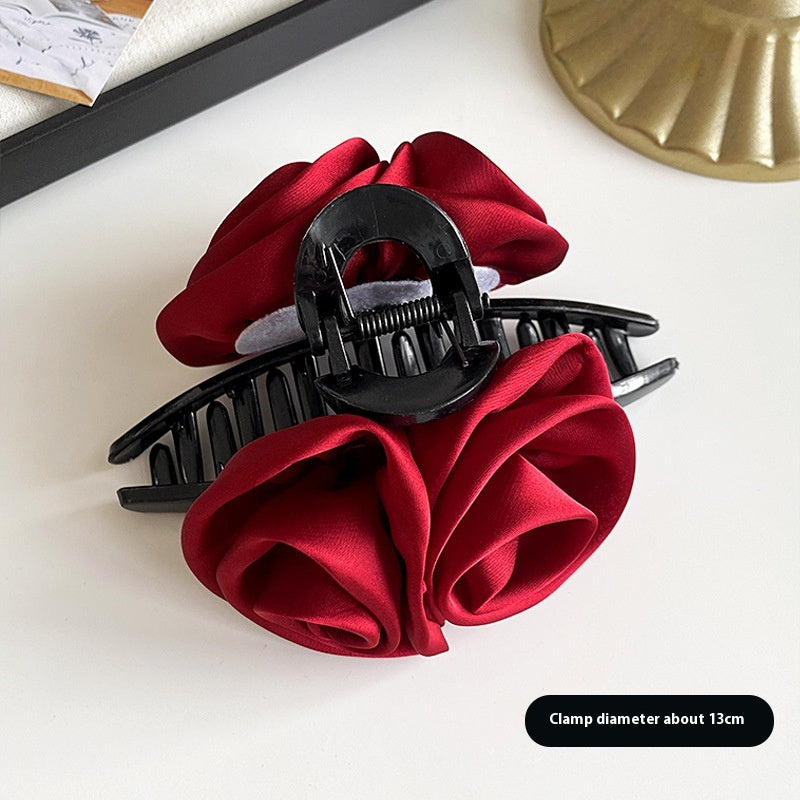 Rose Flower Hair Clip High-grade Satin Temperament