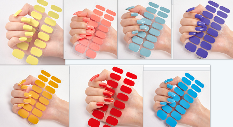 16 Autocolantes de Unhas Pure Color