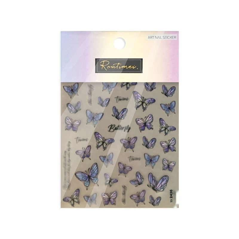 Colorful Butterfly Graceful Relief Laser 5d Three-dimensional Adhesive Waterproof Nail Sticker