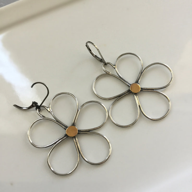 Bohemian-style Personality Large Flower Pendant Earrings