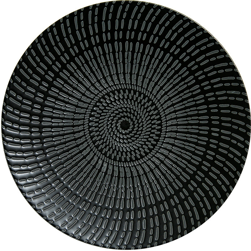 European Style Black Creative Ceramic Simple Ins Dessert Plate Flat Plate