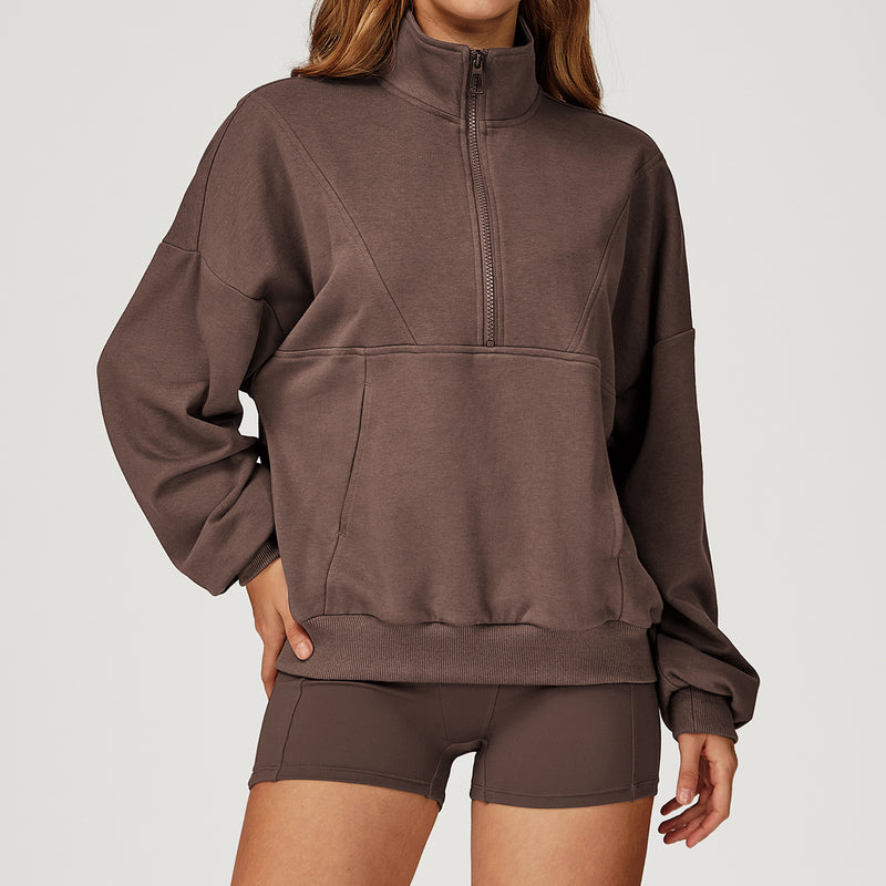 Casual Sweatshirt Zipper Windproof Warm All-matching Loose Sportswear