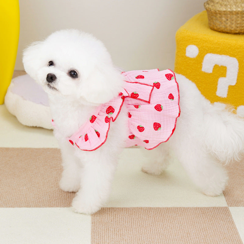 Vestido de Princesa Floral para Cão Primavera e Verão
