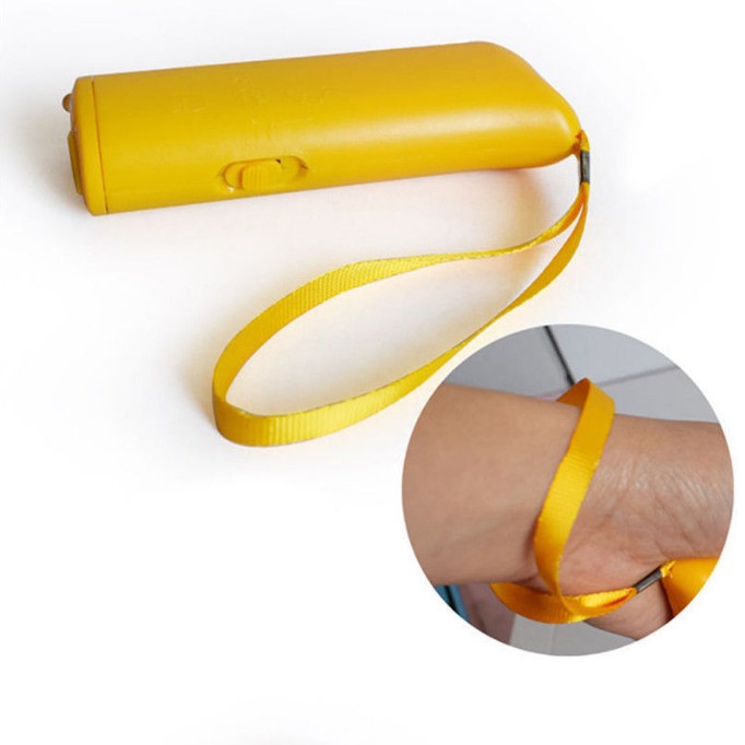 Verpackter batteriebetriebsloser Ultraschall-Hundeabweiser Hundetrainer Bellender Hund Taschenlampe