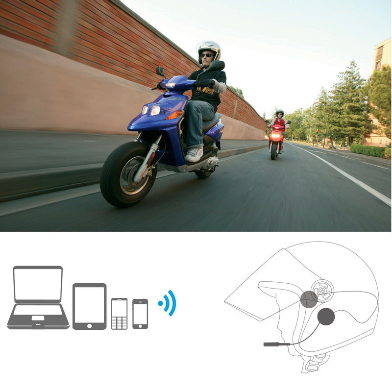 Auricular Bluetooth para Capacete de Motociclo Mãos-livres Auricular Bluetooth