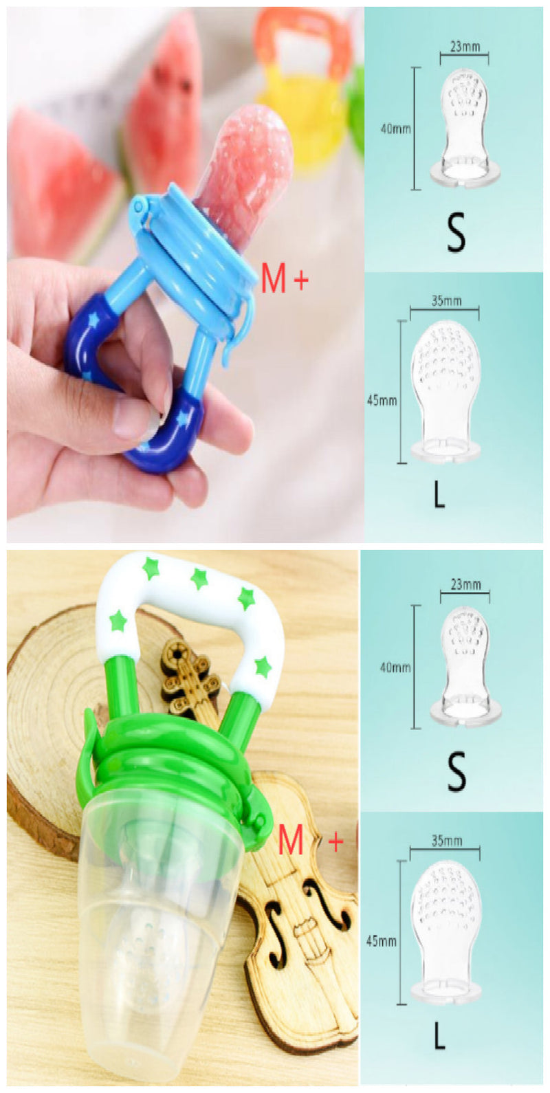 Chupeta de Silicone para Bebé, Encapsulada para Acalmar, Utensílio de Alimentação Complementar