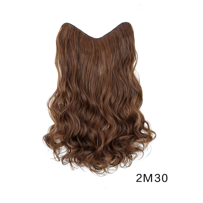 Womens Hair Extension Piece 4-clip One-piece V-shaped Long Curly Extension U-shaped Large Wave