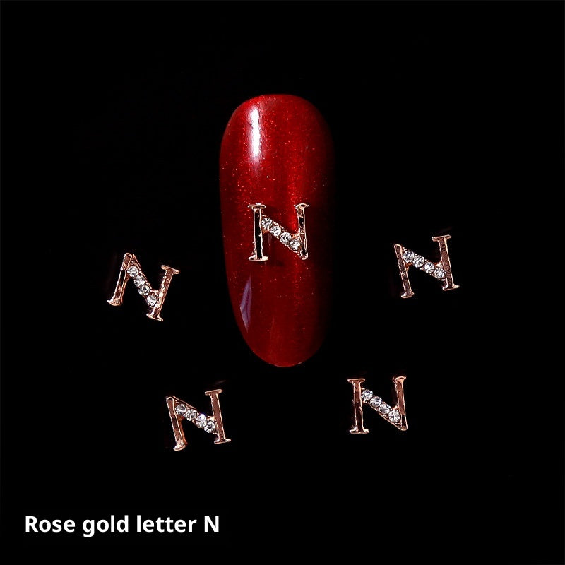 26 Letter Alloy Nail Ornament Nail Crystal