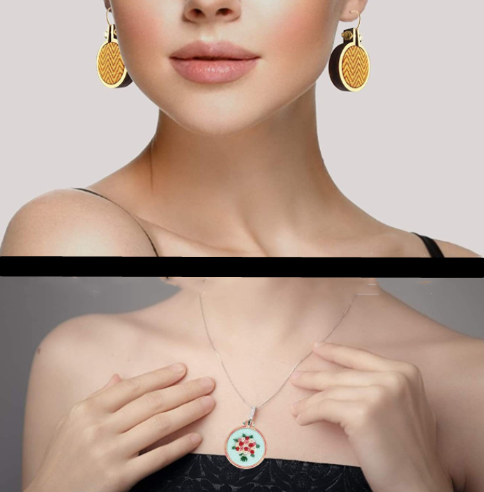 Wooden Mini Embroidered Stretch Jewelry