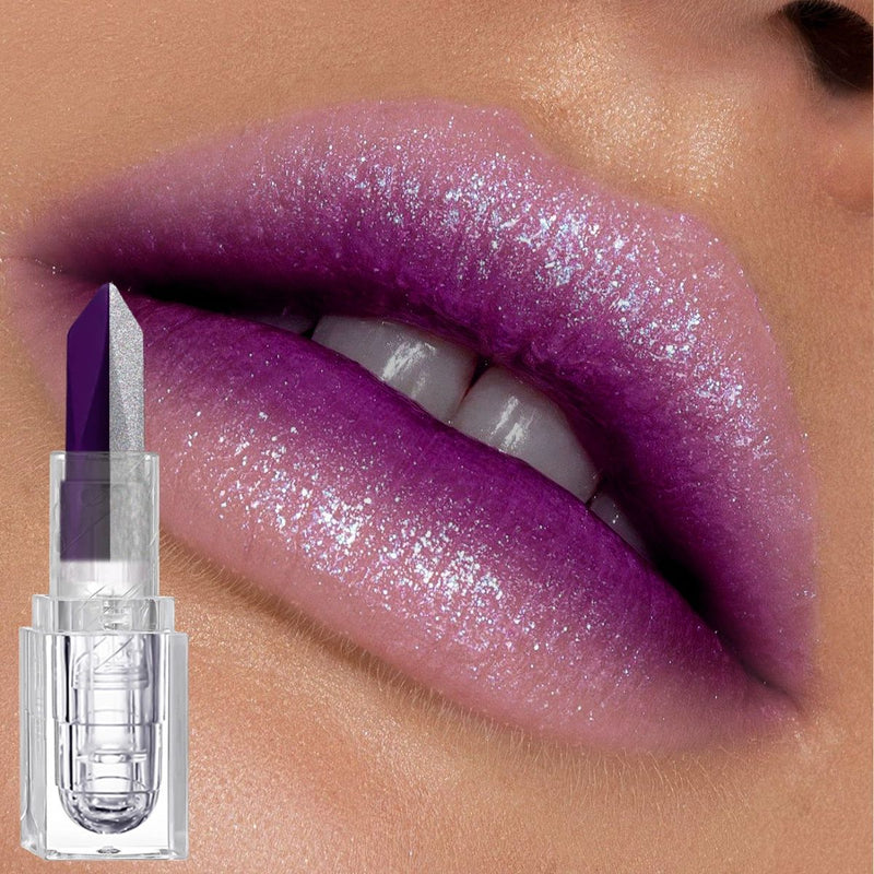 Batom «lip mud» de longa duração, 2 em 1, de tom duplo e efeito mate suave, com um acabamento aveludado mate, perolado e iridescente, à prova de manchas e resistente a borrões.