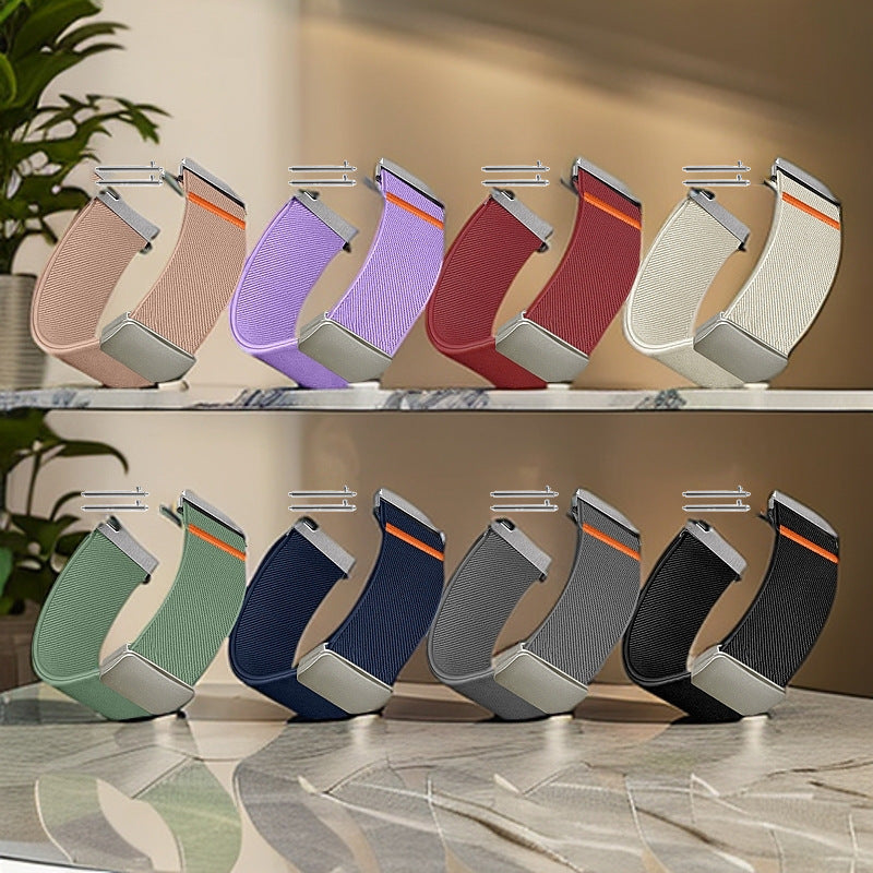 Magnetic Watch Strap For Garmin And Xiaomi Plain-weave Elastic Band