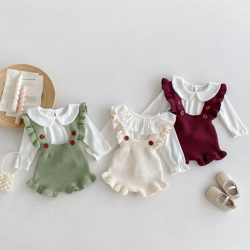 Girls' Fashion Personalized Ruffled Suspender Pants