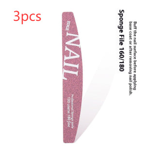 Manicure Nail File Polish Rub Pieces Nail Scissors Sponge Rub Burnishing Stick Nail Beauty Tool Set