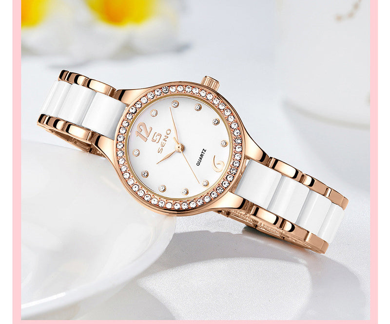 Ceramic Ladies Waterproof Bracelet Watch