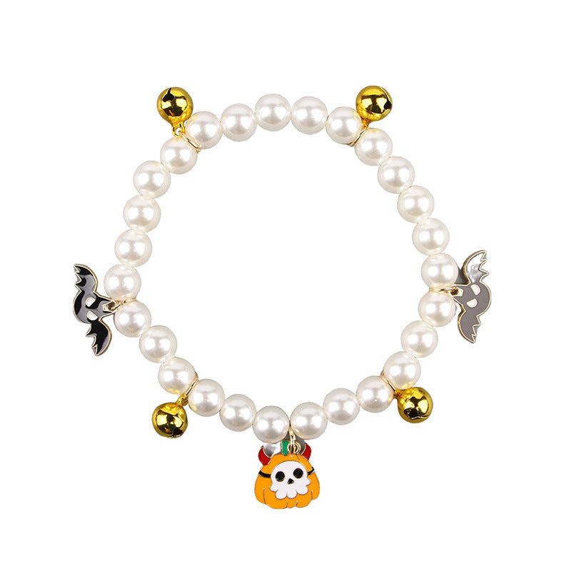 Halloween-Halsband für Katzen mit Perlenketten-Dekoration