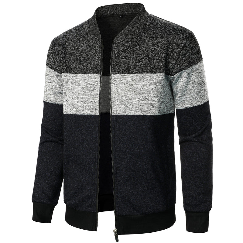 Schwerer Color-Block-Strickpullover für Herren