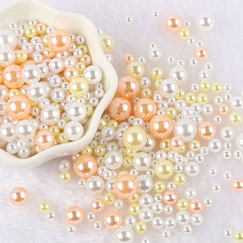 Mixed Size Non-hole Color Plastic Beads DIY Ornament Accessories