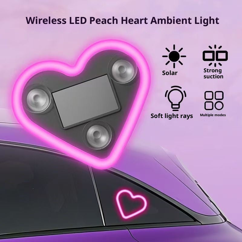Car Solar Wireless LED Quarter Window Love Light