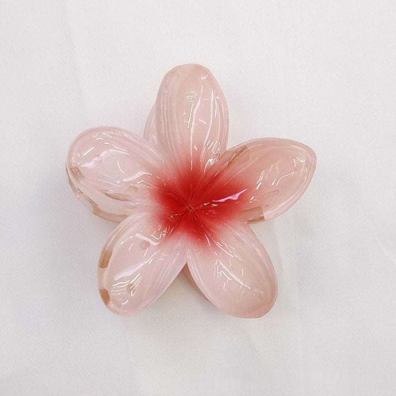Gancho de Cabelo com Pinça de Ovo e Flor de Bauhinia