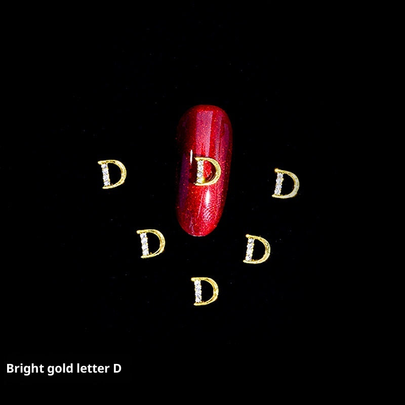 26 Letter Alloy Nail Ornament Nail Crystal