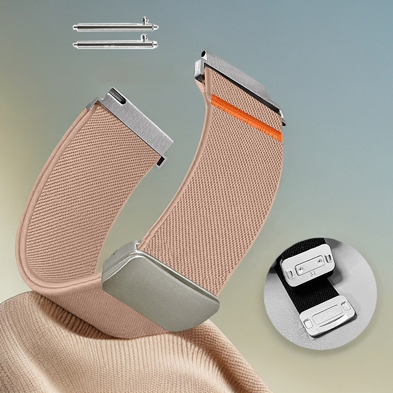 Magnetic Watch Strap For Garmin And Xiaomi Plain-weave Elastic Band