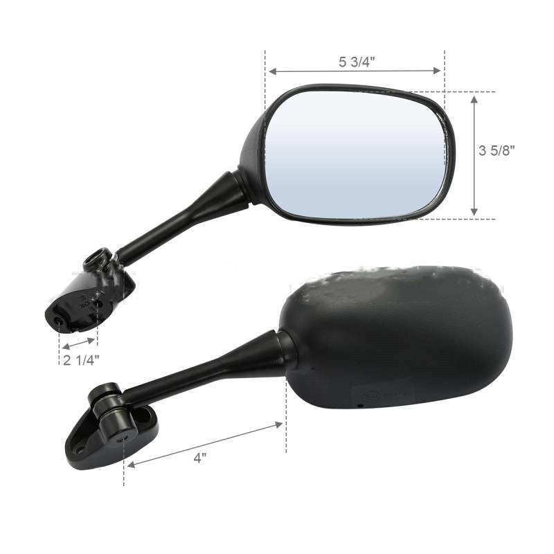 Refletor de espelho retrovisor preto de plástico para motocicleta