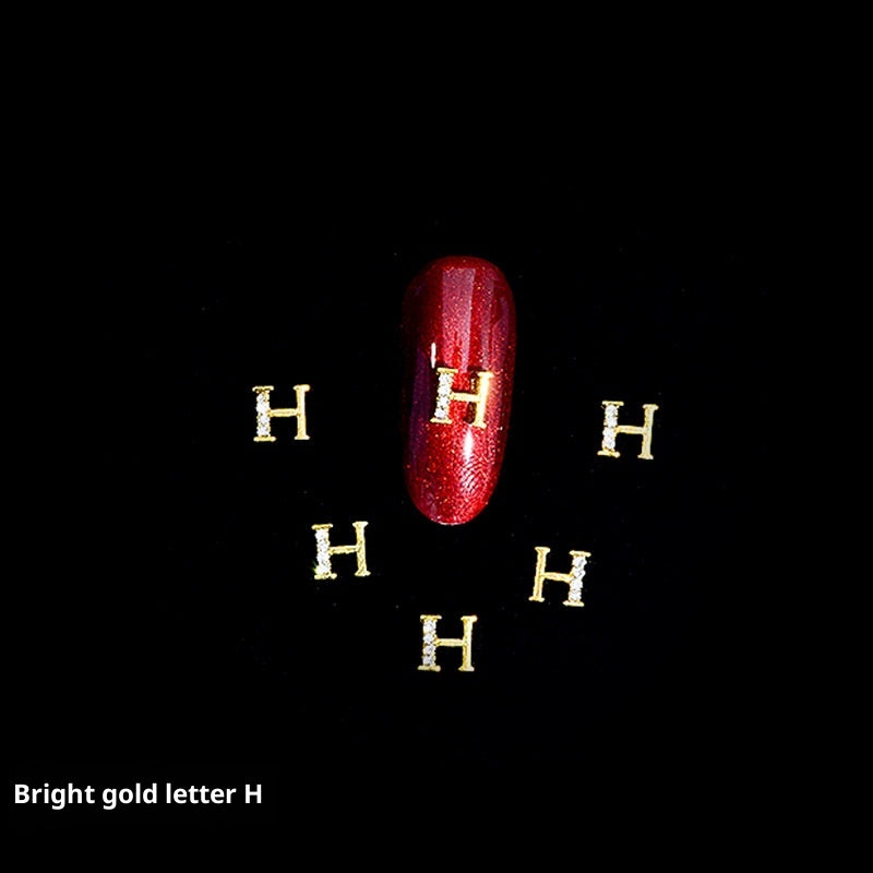 26 Letter Alloy Nail Ornament Nail Crystal