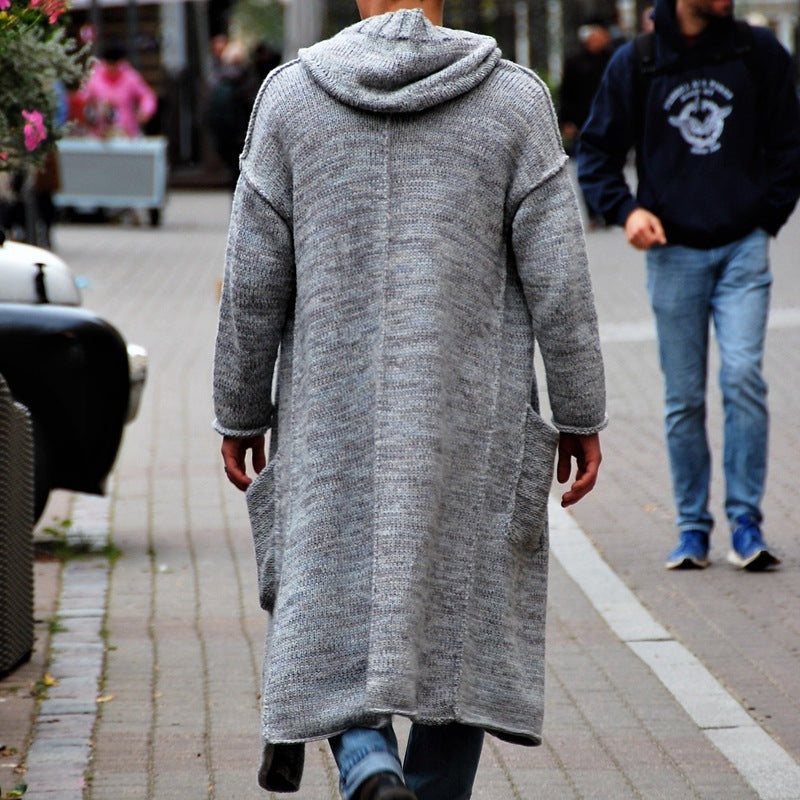 Knitwear  Loose Version Long Hoodie Cardigan Sweater Coat