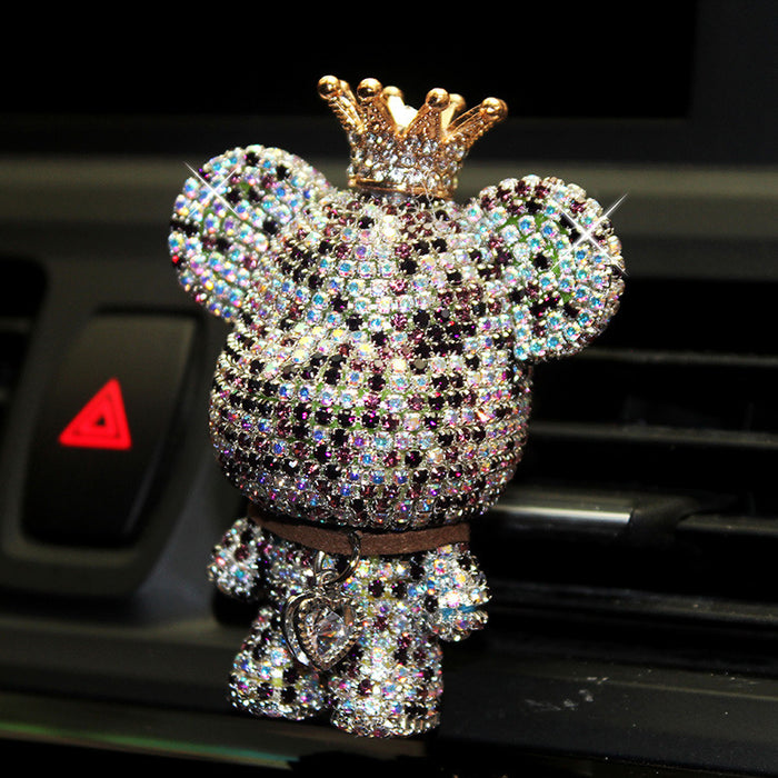 Car Air Outlet Perfume Clip With Diamond Bear