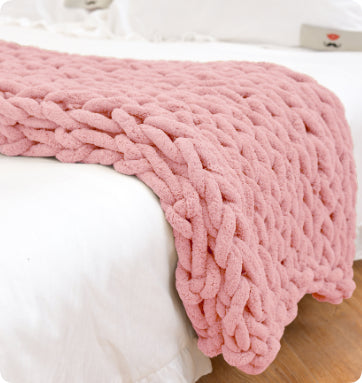 Ins handmade coarse wool woven chenille blanket