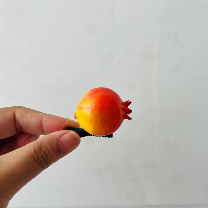 Korean Summer Emulational Fruit Orange Food Barrettes