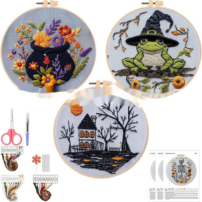Stickmuster Totenkopf Fledermaus Stickerei Handgemachtes Material