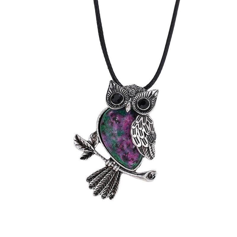 Natural Crystal Vintage Owl Pendant Pendant