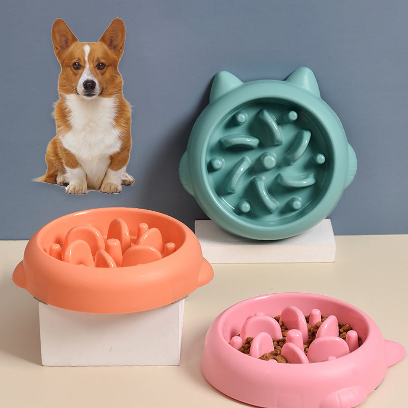 Cão de estimação gato alimentador lento tigelas anti asfixia alimentador lento prato tigela casa cão comer placa anti engolir tigela suprimentos