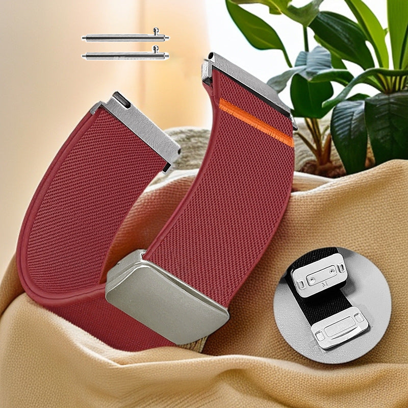 Magnetic Watch Strap For Garmin And Xiaomi Plain-weave Elastic Band