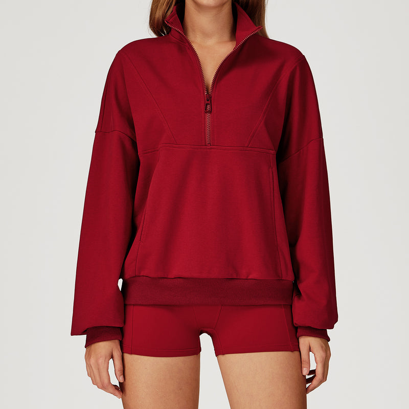 Casual Sweatshirt Zipper Windproof Warm All-matching Loose Sportswear