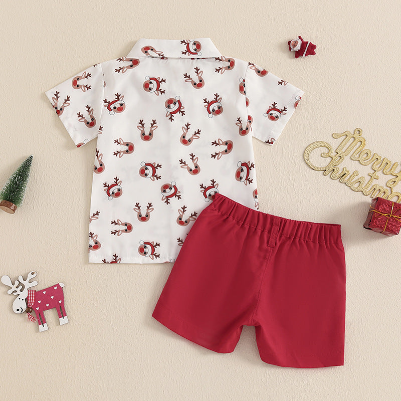 Conjunto de duas peças de camisa de manga curta e calções