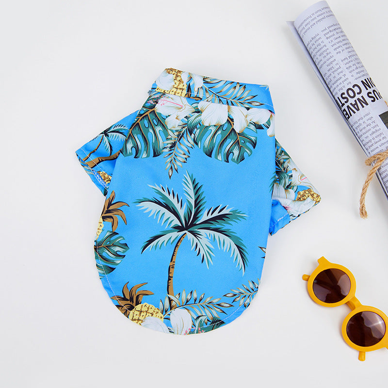 Pet Clothes Teddy Bichon Pomeranian Jarre Aero Bull Cat Dog Summer Thin Large Dog Pet Hawaiian Shirt