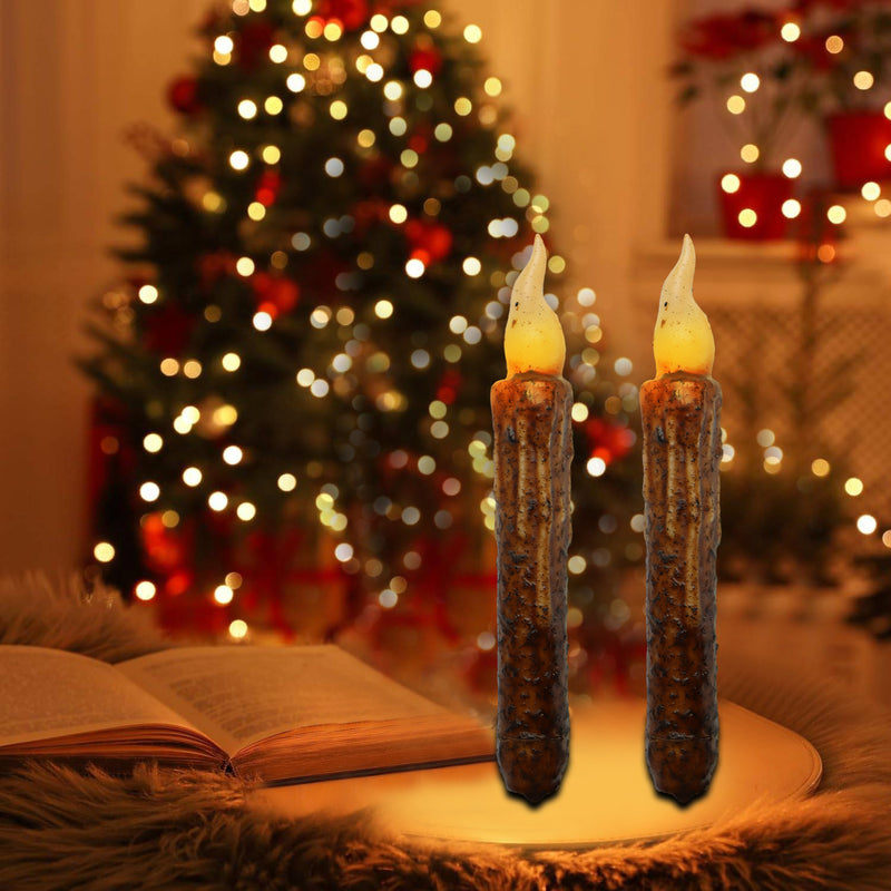 Vela LED Decorativa de Cera Real com Temporizador e Efeito Emulacional