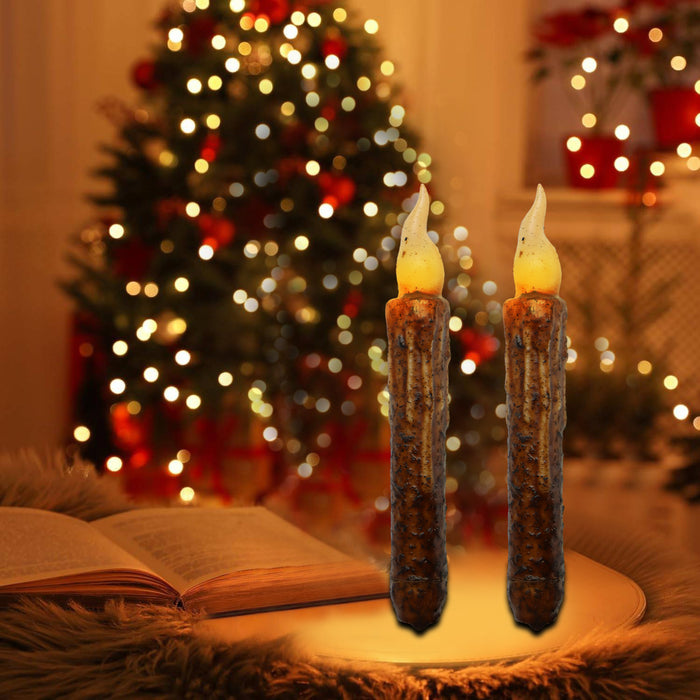 Creative Real Wax Emulational Decoration Layout Timing LED Pole Candle