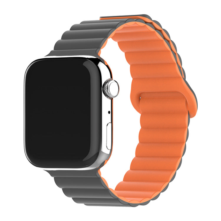 Two-color Silicone Magnetic Back Ring Buckle Watch Band